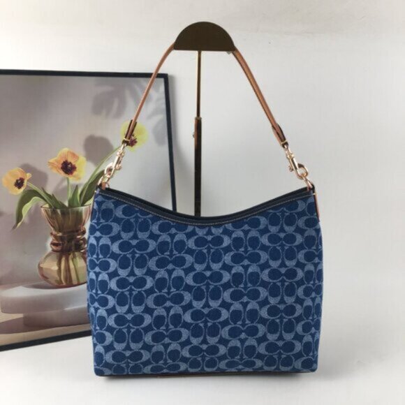 COACH Laurel Shoulder Bag - Blue Denim - Picture 4 of 8